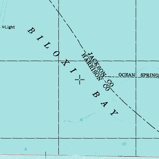 Topographic Map of Biloxi Bay, MS
