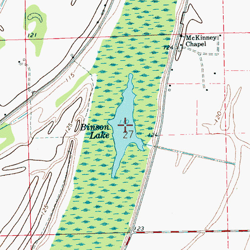 Topographic Map of Binson Lake, MS