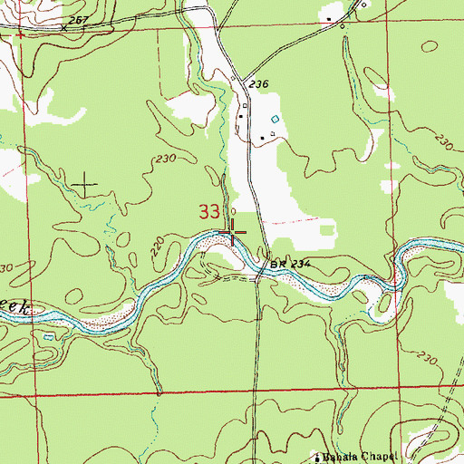 Topographic Map of Bird Branch, MS