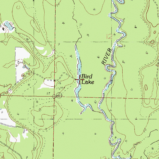 Topographic Map of Bird Lake, MS