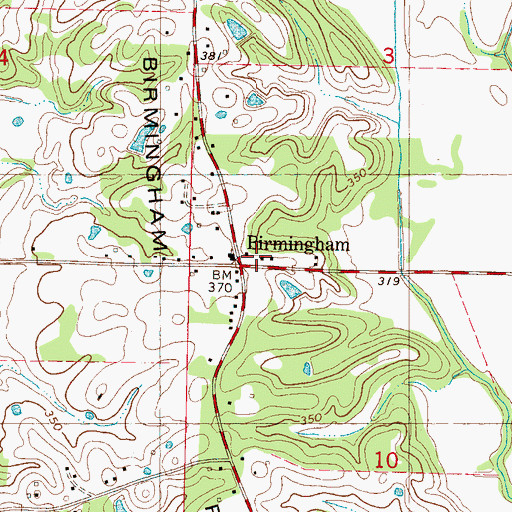 Topographic Map of Birmingham, MS