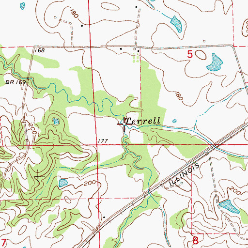 Topographic Map of Bitter Creek, MS