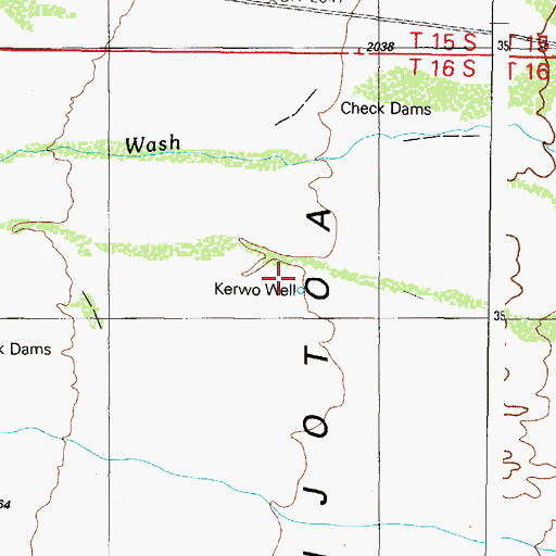 Topographic Map of Kerwo Well, AZ