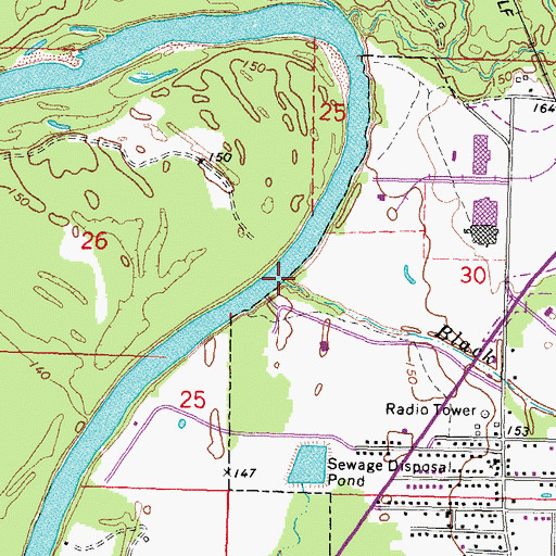 Topographic Map of Black Branch, MS