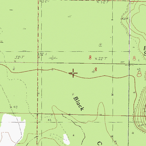 Topographic Map of Black Creek Swamp, MS