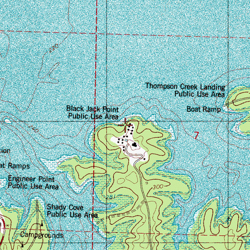 Topographic Map of Black Jack Point, MS