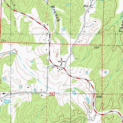 Topographic Map of Black Jack School, MS