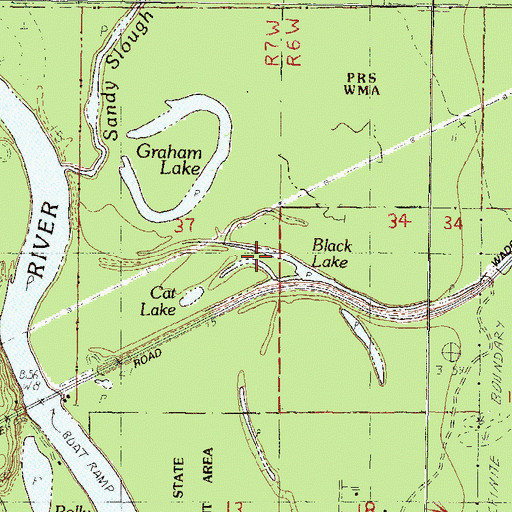 Topographic Map of Black Lake, MS