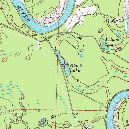 Topographic Map of Black Lake, MS