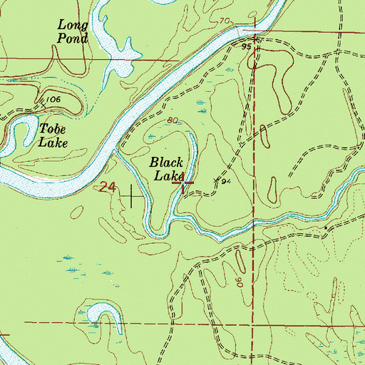 Topographic Map of Black Lake, MS