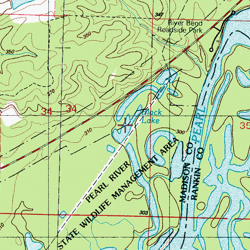 Topographic Map of Black Lake, MS