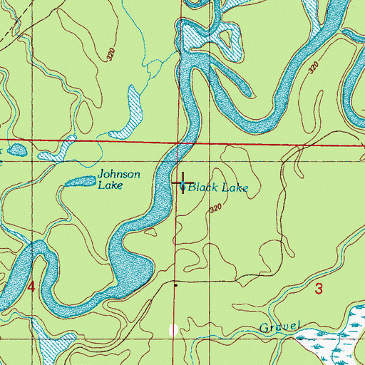 Topographic Map of Black Lake, MS