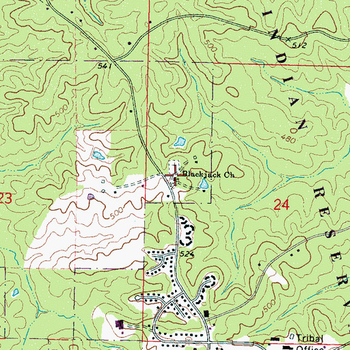 Topographic Map of Blackjack Church, MS