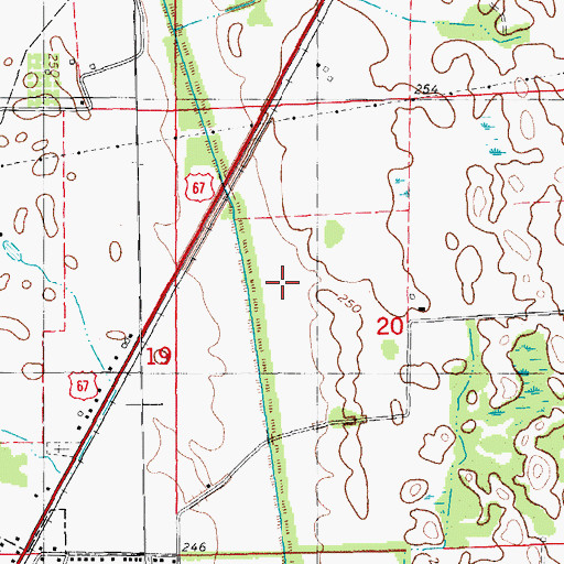 Topographic Map of Township of Glass, AR
