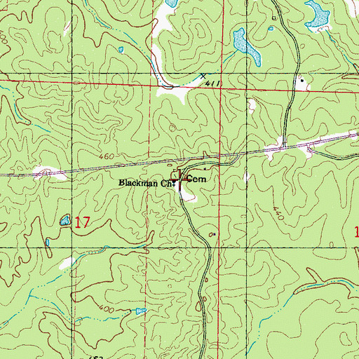 Topographic Map of Blackman Church, MS