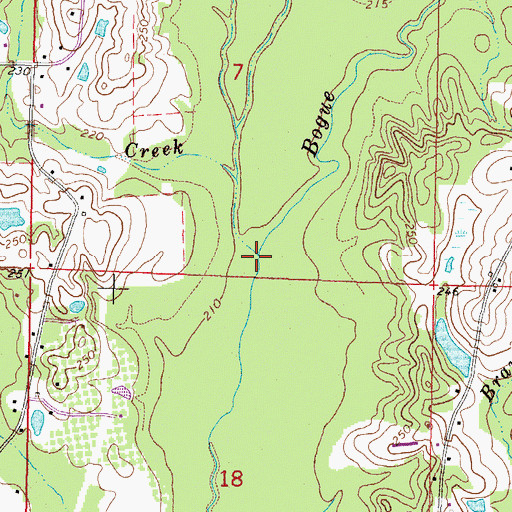 Topographic Map of Blacksnake Creek, MS