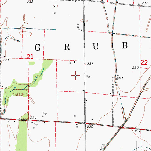 Topographic Map of Township of Grubbs, AR