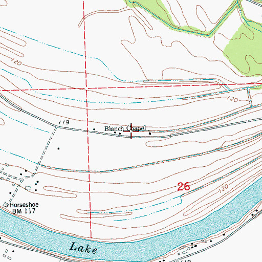 Topographic Map of Blanch Chapel, MS