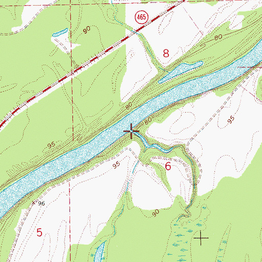 Topographic Map of Bliss Creek, MS