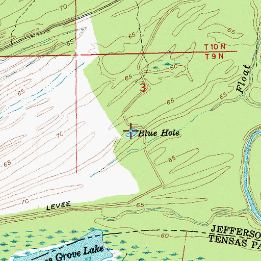 Topographic Map of Blue Hole, MS