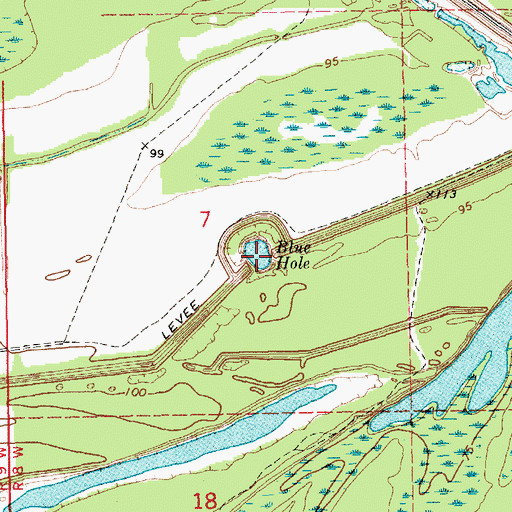 Topographic Map of Blue Hole, MS