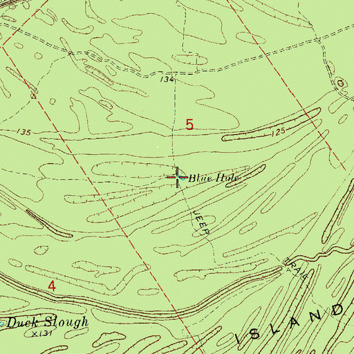 Topographic Map of Blue Hole, MS