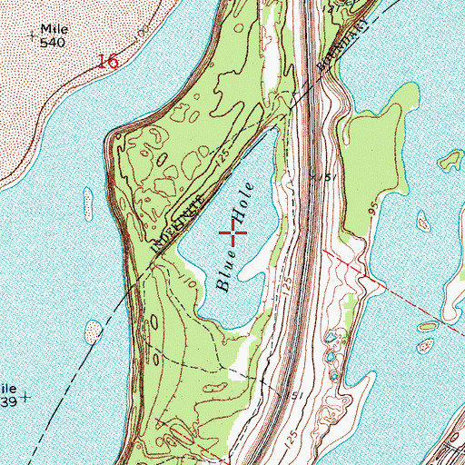 Topographic Map of Blue Hole Lake, MS