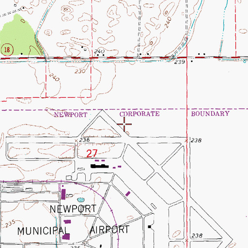 Topographic Map of Township of Village, AR
