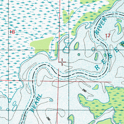 Topographic Map of Blue Lake, MS