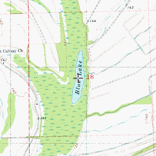 Topographic Map of Blue Lake, MS
