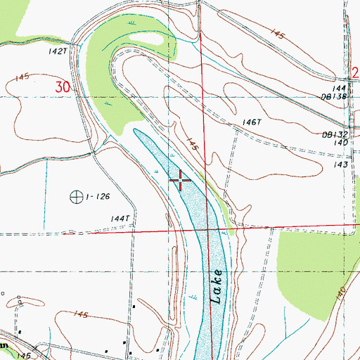 Topographic Map of Blue Lake, MS