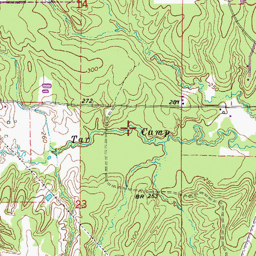 Topographic Map of Township of Barraque, AR