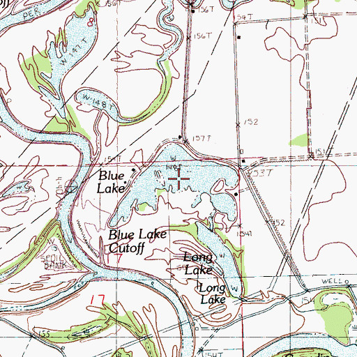 Topographic Map of Blue Lake, MS