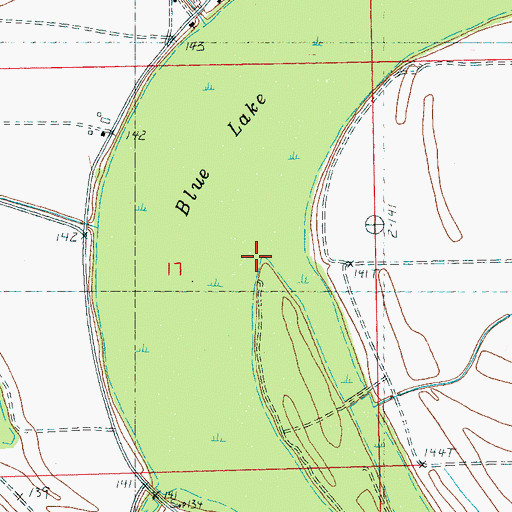 Topographic Map of Blue Lake Brake, MS