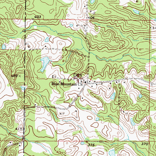 Topographic Map of Blue Mountain Church, MS