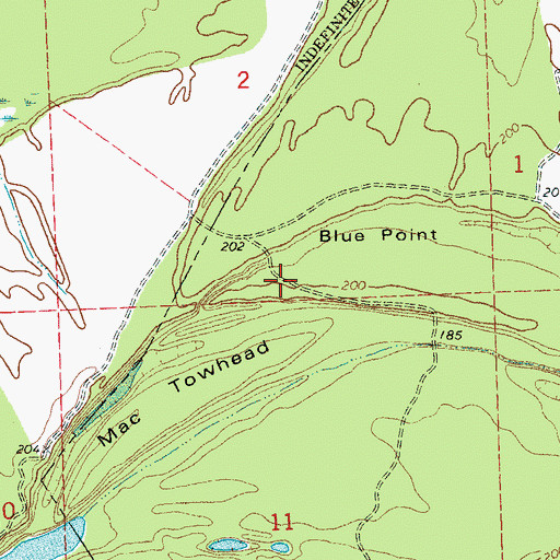 Topographic Map of Blue Point, MS