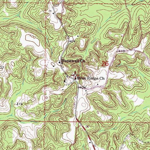 Topographic Map of Blue Ridge Church, MS