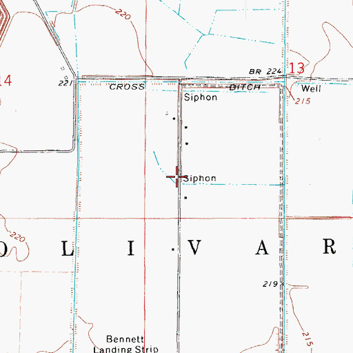 Topographic Map of Township of Bolivar, AR