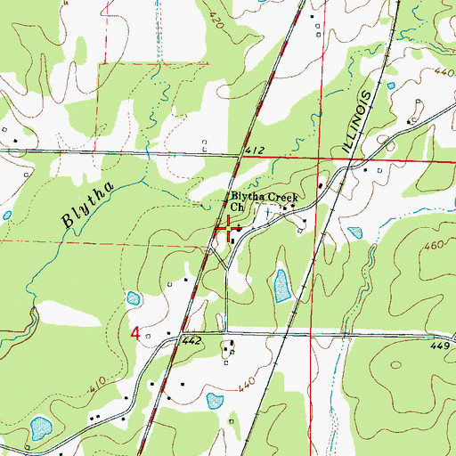 Topographic Map of Blytha Creek Church, MS