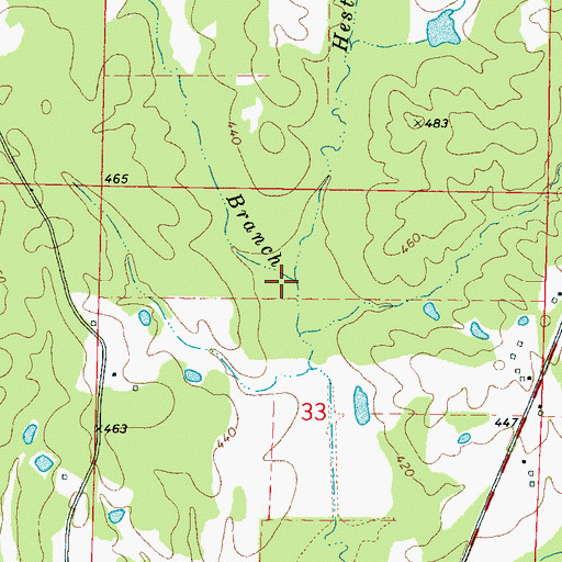 Topographic Map of Boatner Branch, MS