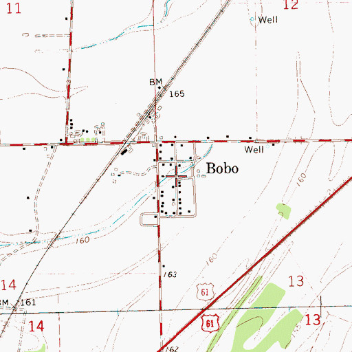 Topographic Map of Bobo, MS