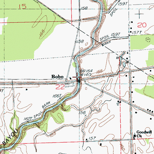 Topographic Map of Bobo, MS