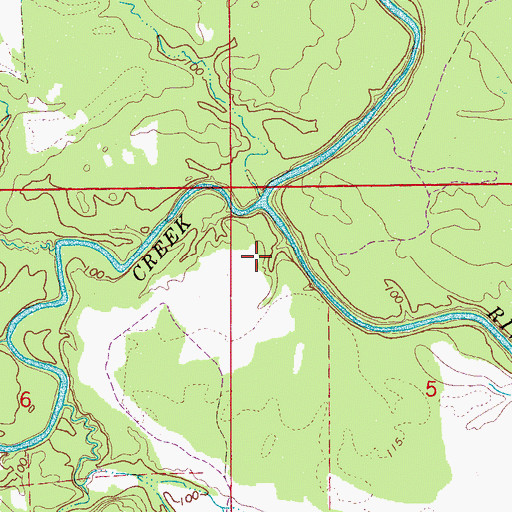 Topographic Map of Bodka Creek, AL