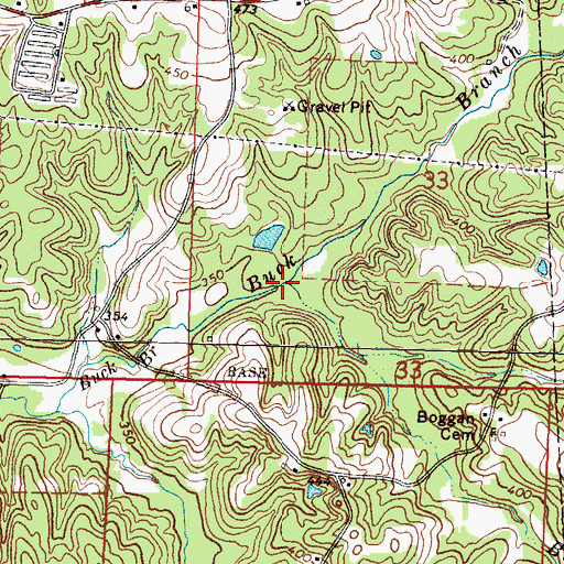 Topographic Map of Boggan Branch, MS