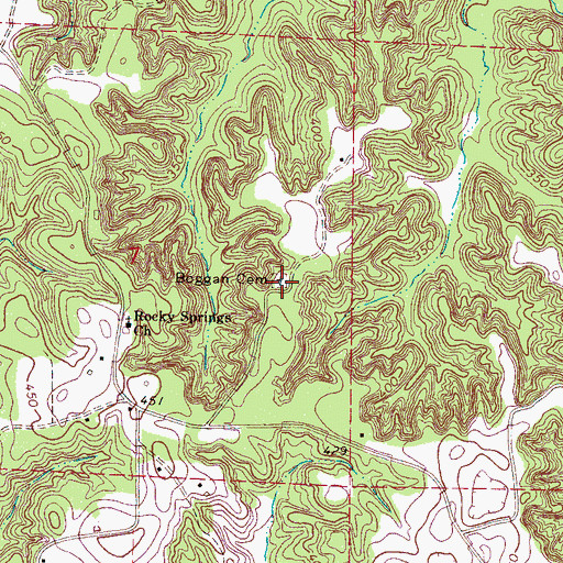 Topographic Map of Boggan Cemetery, MS