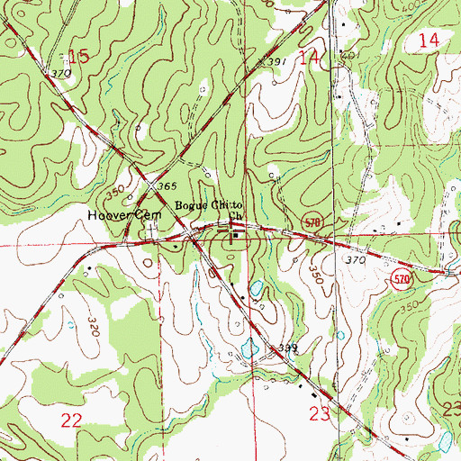Topographic Map of Bogue Chitto Church, MS