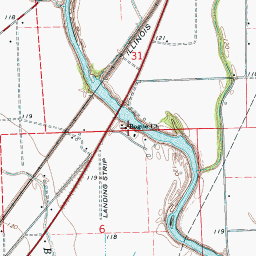 Topographic Map of Bogue Church, MS
