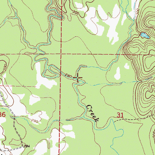 Topographic Map of Bogue Ealiah, MS