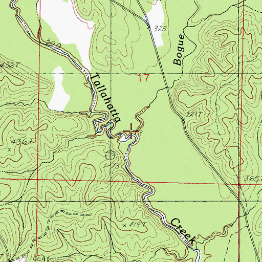Topographic Map of Bogue Statinea, MS