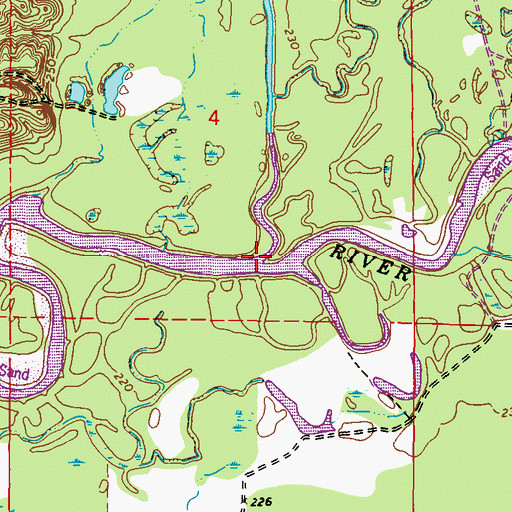 Topographic Map of Boguefala Creek, MS